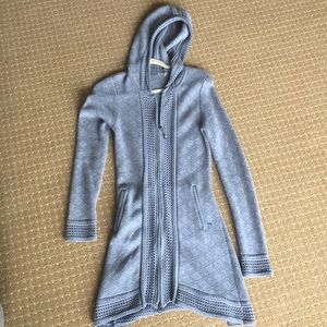 Euc long hooded small zip up Athleta sweater